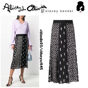Alice + Olivia high waisted heart print skirt 10
